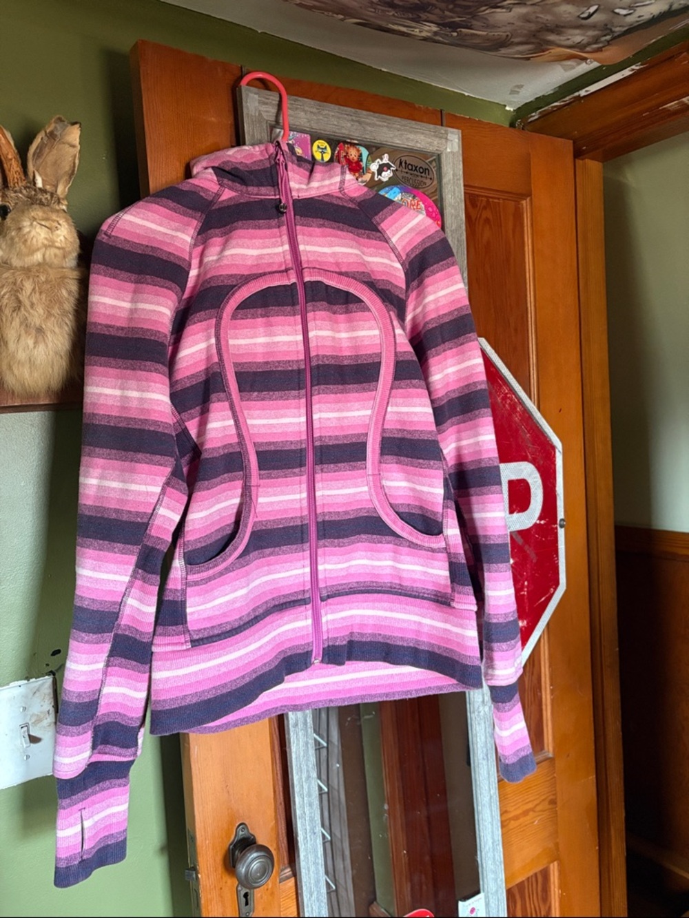 Gymboree Pink and Purple Striped Hooded Jacket